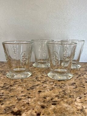 4 La Rochere Fleur de Lys Double Old Fashioned Glasses